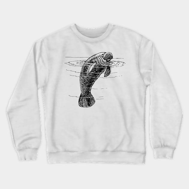 Manatee Crewneck Sweatshirt by Vintage Sketches